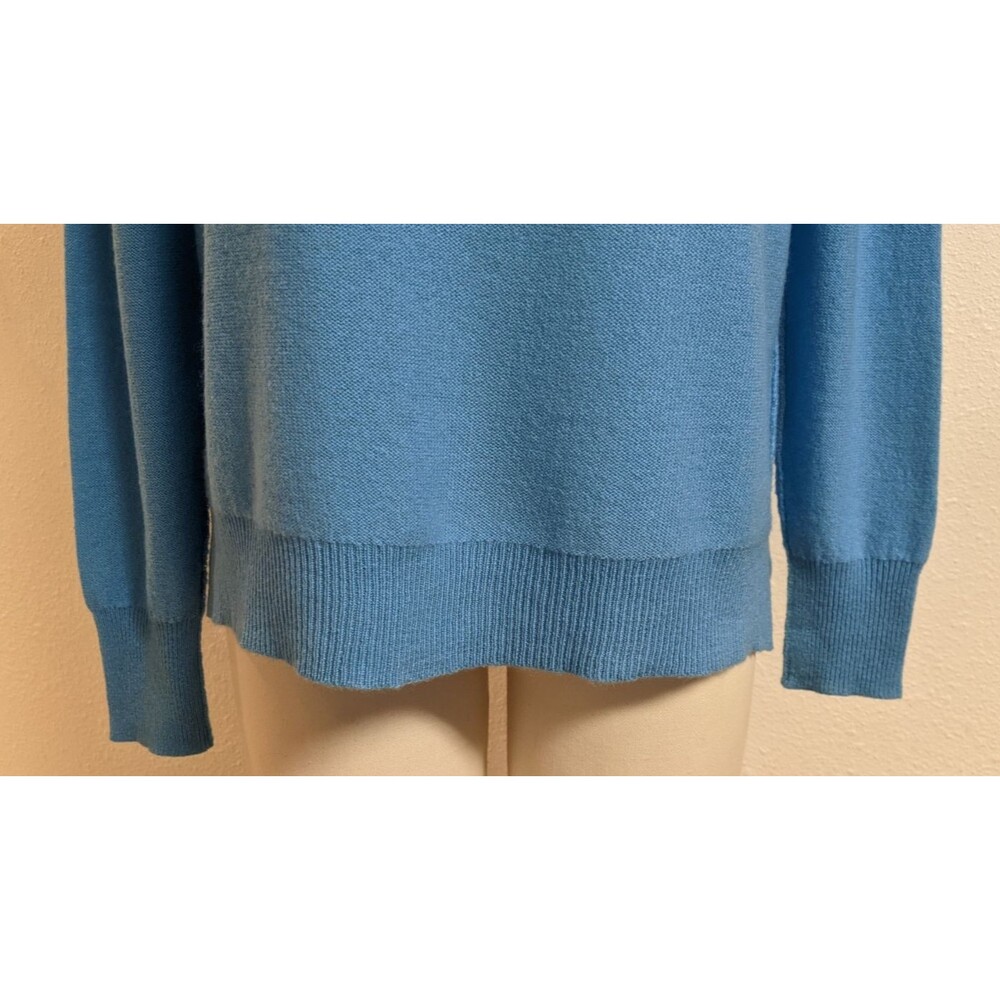 NEW~Women's Free People Harmony Cashmere V-Neck Sweater in Blue "Grecian Sea" XS - Picture 6 of 14